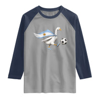 Argentina Soccer Goose Raglan Shirt Argentine Flag Patriotic Football Fan Graphic