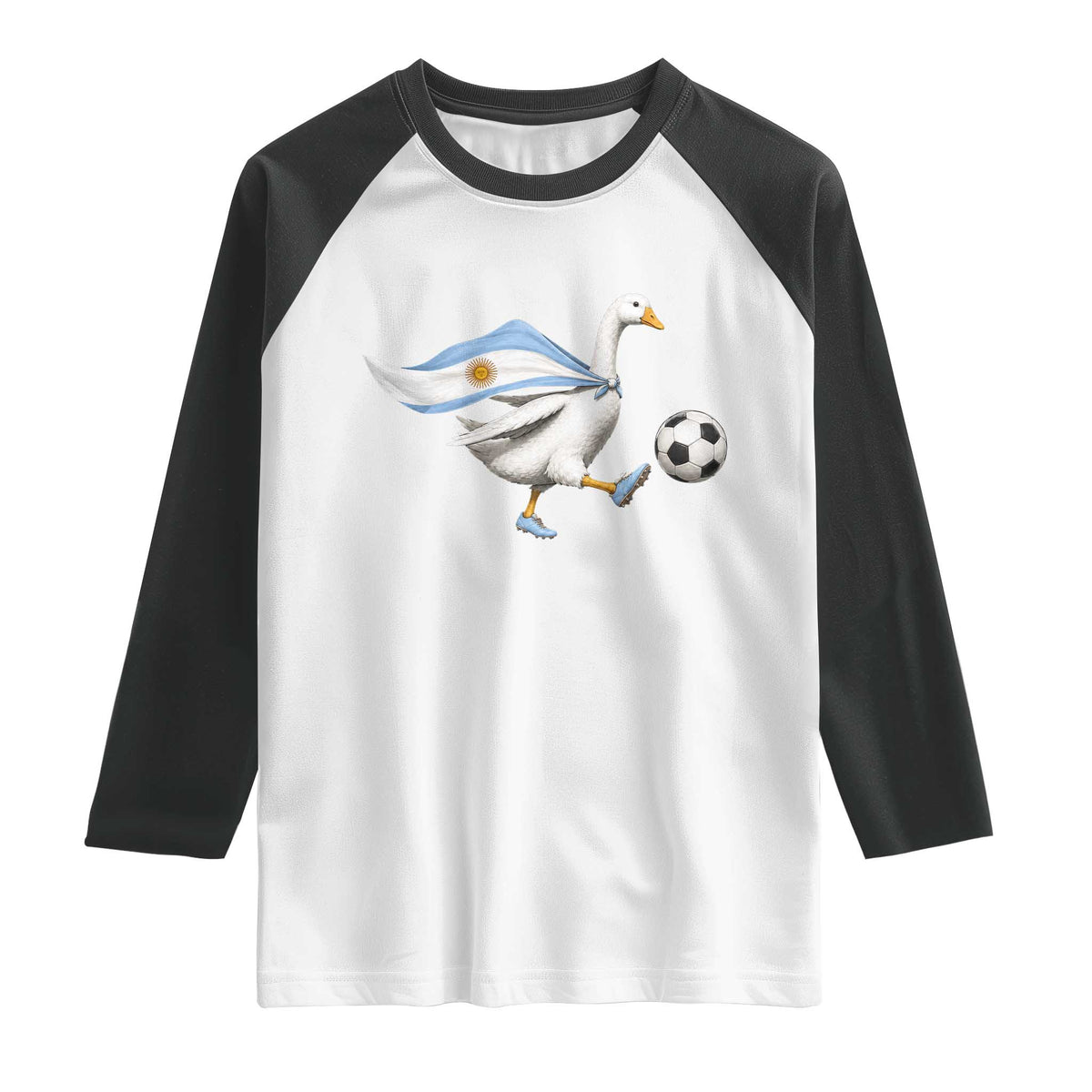 Argentina Soccer Goose Raglan Shirt Argentine Flag Patriotic Football Fan Graphic