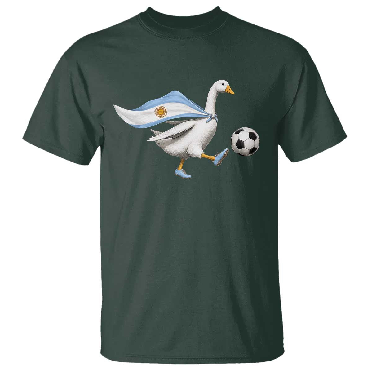 Argentina Soccer Goose T Shirt Argentine Flag Patriotic Football Fan Graphic
