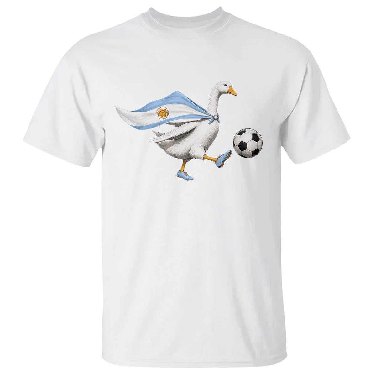 Argentina Soccer Goose T Shirt Argentine Flag Patriotic Football Fan Graphic