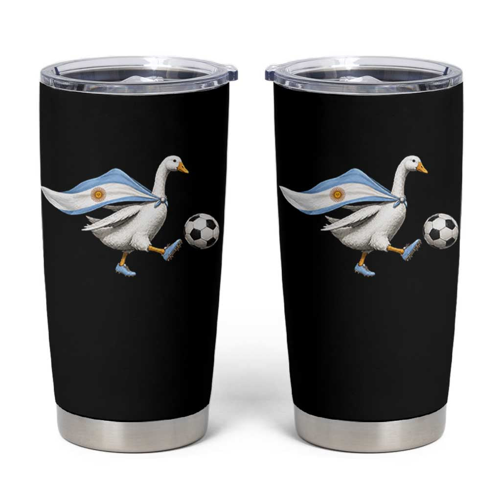 Argentina Soccer Goose Tumbler Cup Argentine Flag Patriotic Football Fan Graphic
