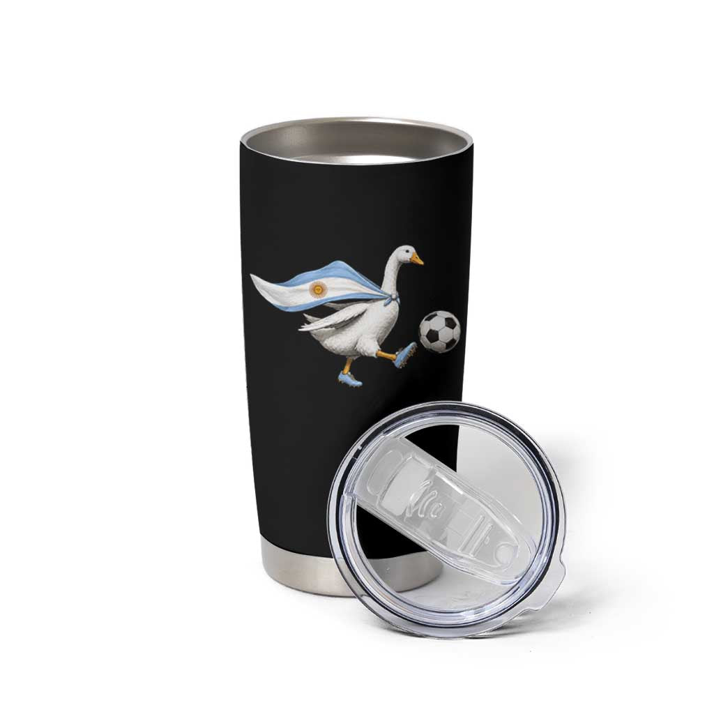 Argentina Soccer Goose Tumbler Cup Argentine Flag Patriotic Football Fan Graphic