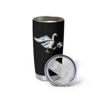 Argentina Soccer Goose Tumbler Cup Argentine Flag Patriotic Football Fan Graphic