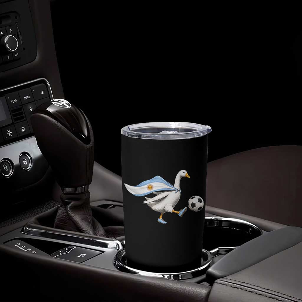 Argentina Soccer Goose Tumbler Cup Argentine Flag Patriotic Football Fan Graphic