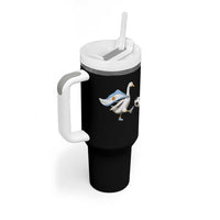 Argentina Soccer Goose Tumbler With Handle Argentine Flag Patriotic Football Fan Graphic
