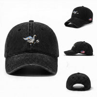 Argentina Soccer Goose Washed Cotton Baseball Cap Argentine Flag Patriotic Football Fan Graphic