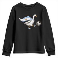 Argentina Soccer Goose Youth Sweatshirt Argentine Flag Patriotic Football Fan Graphic
