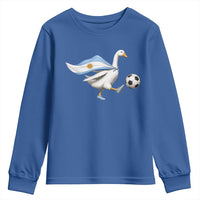 Argentina Soccer Goose Youth Sweatshirt Argentine Flag Patriotic Football Fan Graphic