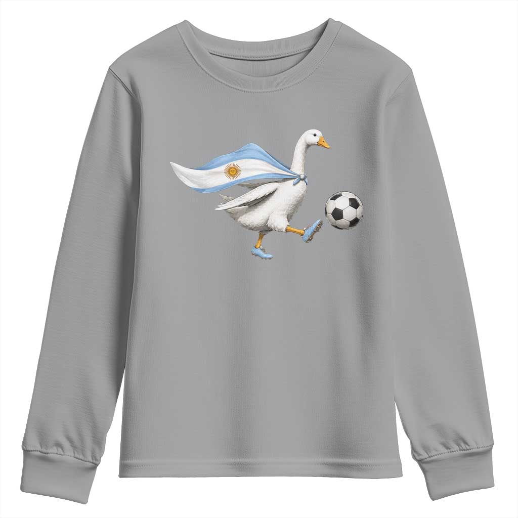 Argentina Soccer Goose Youth Sweatshirt Argentine Flag Patriotic Football Fan Graphic