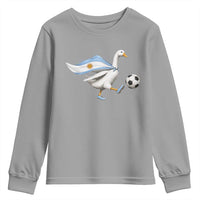 Argentina Soccer Goose Youth Sweatshirt Argentine Flag Patriotic Football Fan Graphic