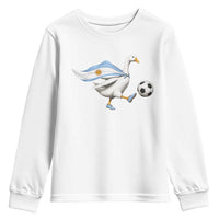 Argentina Soccer Goose Youth Sweatshirt Argentine Flag Patriotic Football Fan Graphic