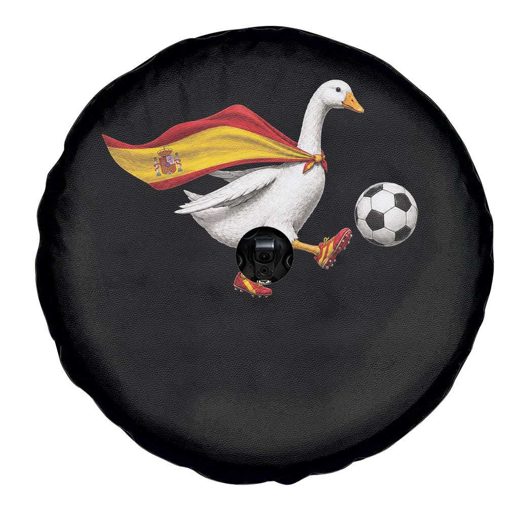 Spain Soccer Goose Spare Tire Cover Spanish Flag Patriotic Football Fan Graphic