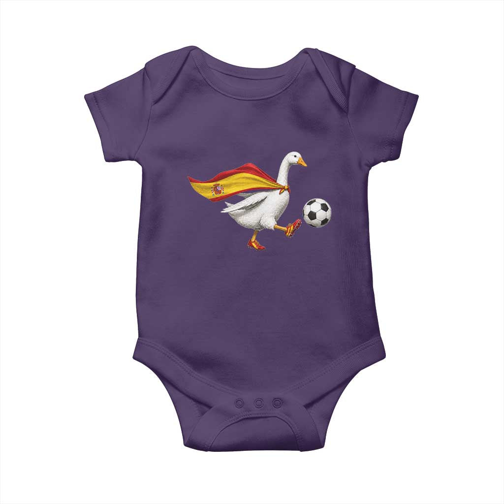 Spain Soccer Goose Baby Onesie Spanish Flag Patriotic Football Fan Graphic