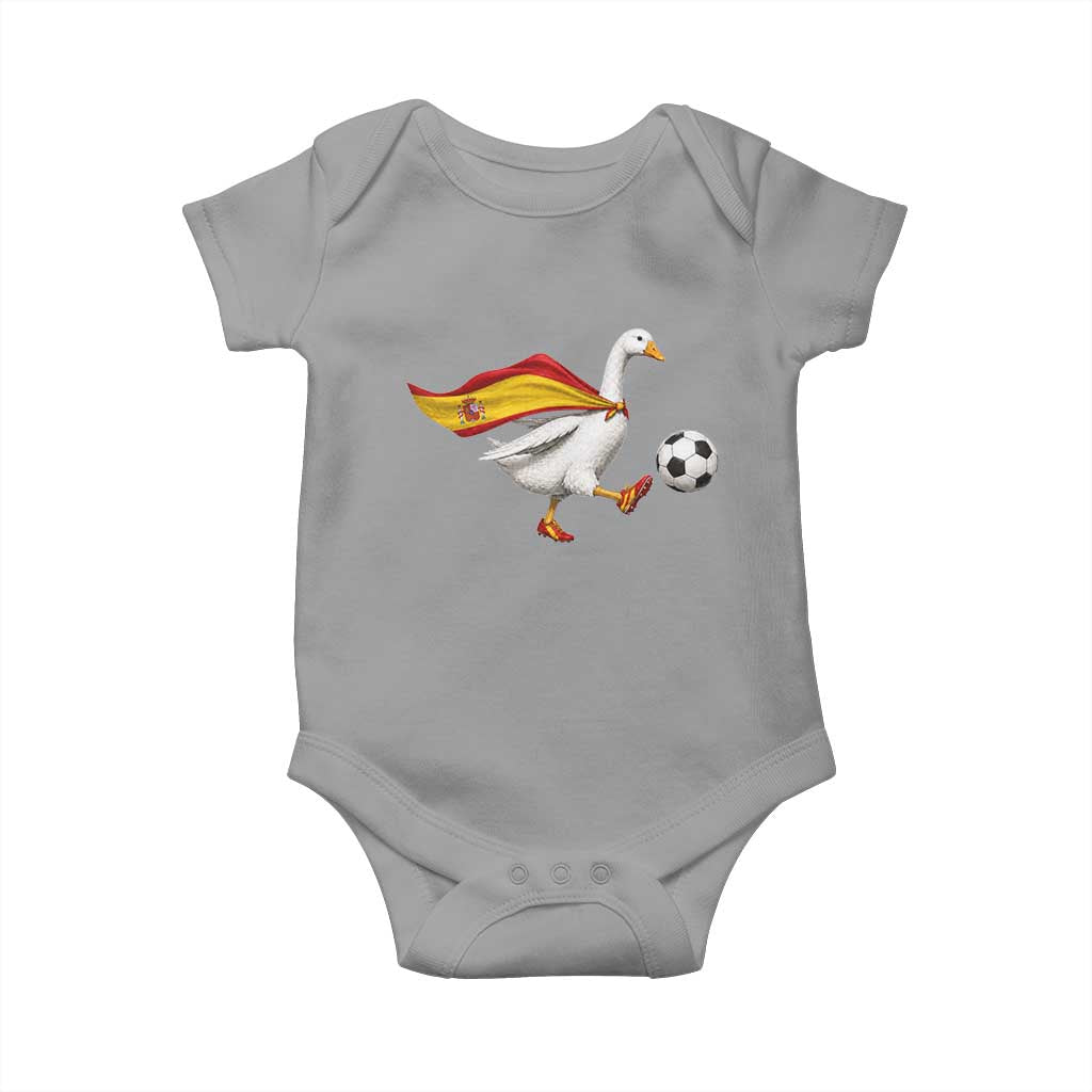 Spain Soccer Goose Baby Onesie Spanish Flag Patriotic Football Fan Graphic