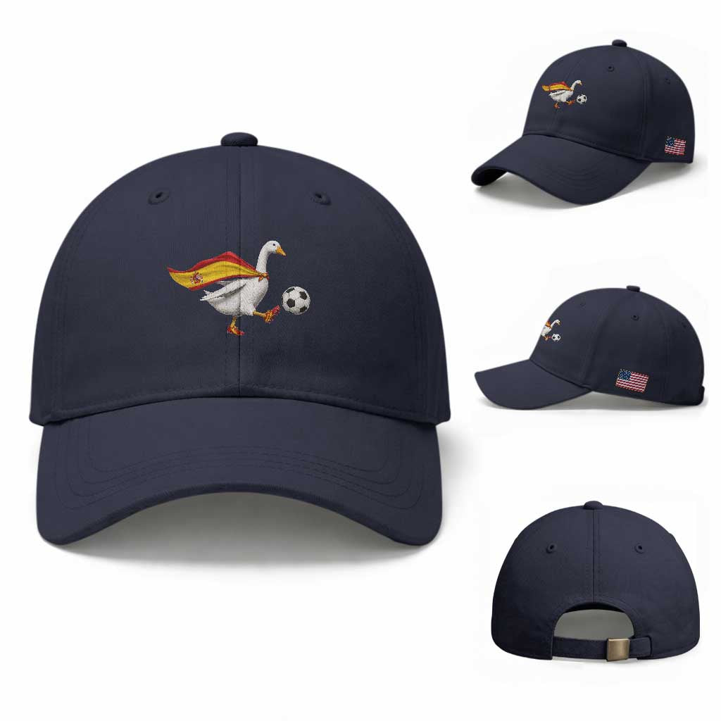Spain Soccer Goose Baseball Cap Spanish Flag Patriotic Football Fan Graphic