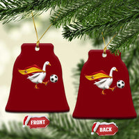 Spain Soccer Goose Ceramic Ornament Spanish Flag Patriotic Football Fan Graphic