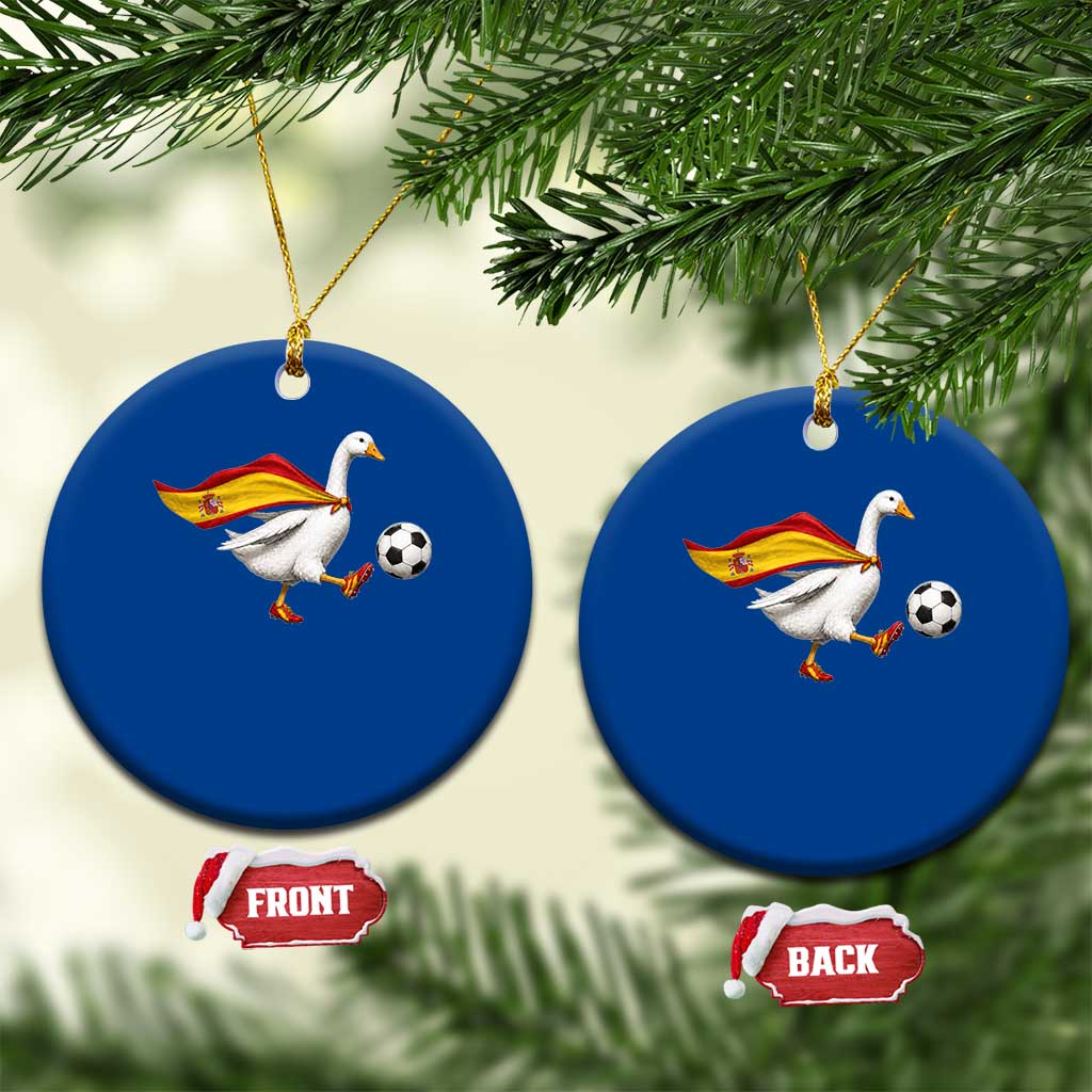 Spain Soccer Goose Ceramic Ornament Spanish Flag Patriotic Football Fan Graphic