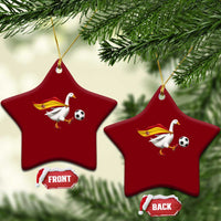 Spain Soccer Goose Ceramic Ornament Spanish Flag Patriotic Football Fan Graphic