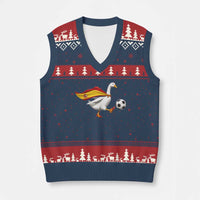 Spain Soccer Goose V-Neck Knit Sweater Vest Spanish Flag Patriotic Football Fan Graphic