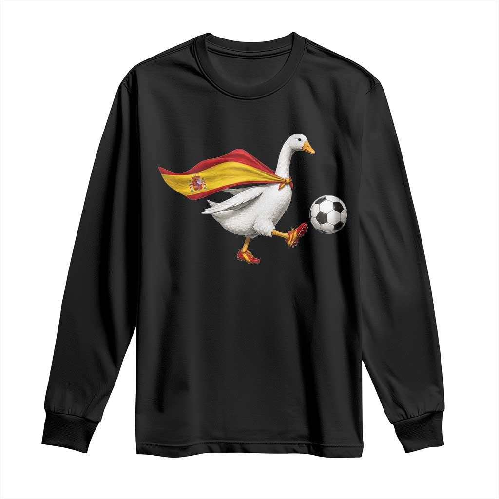 Spain Soccer Goose Long Sleeve Shirt Spanish Flag Patriotic Football Fan Graphic