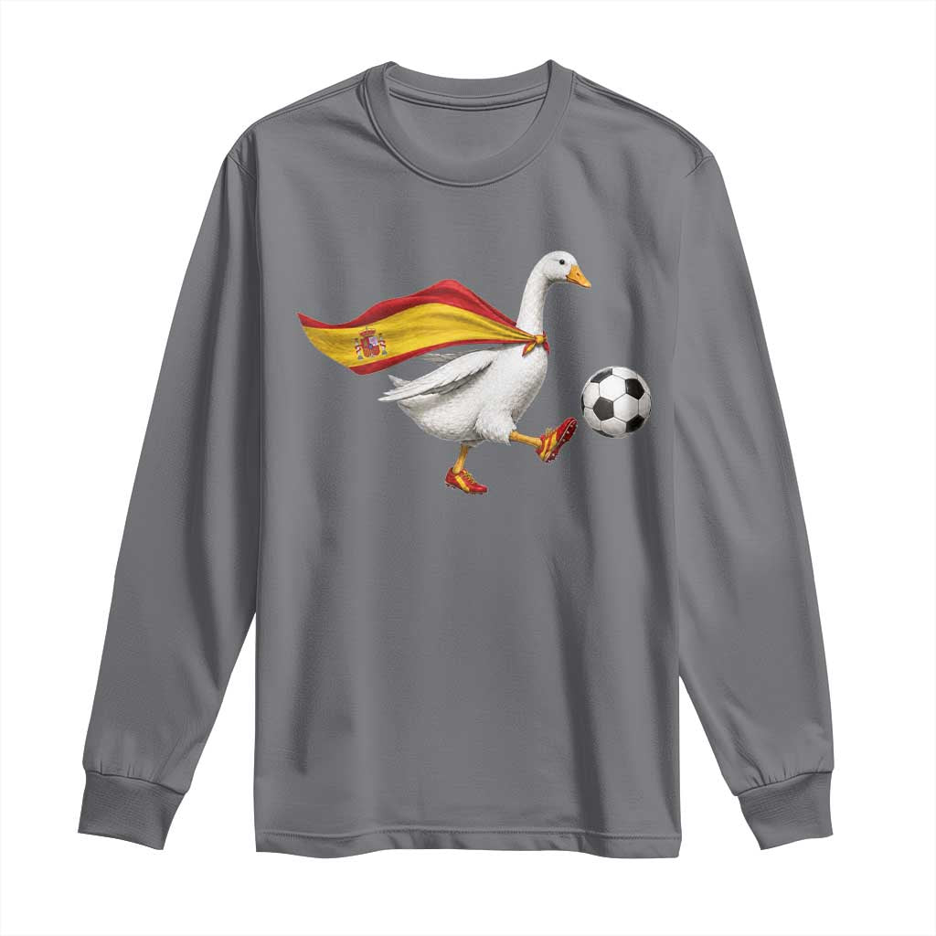 Spain Soccer Goose Long Sleeve Shirt Spanish Flag Patriotic Football Fan Graphic