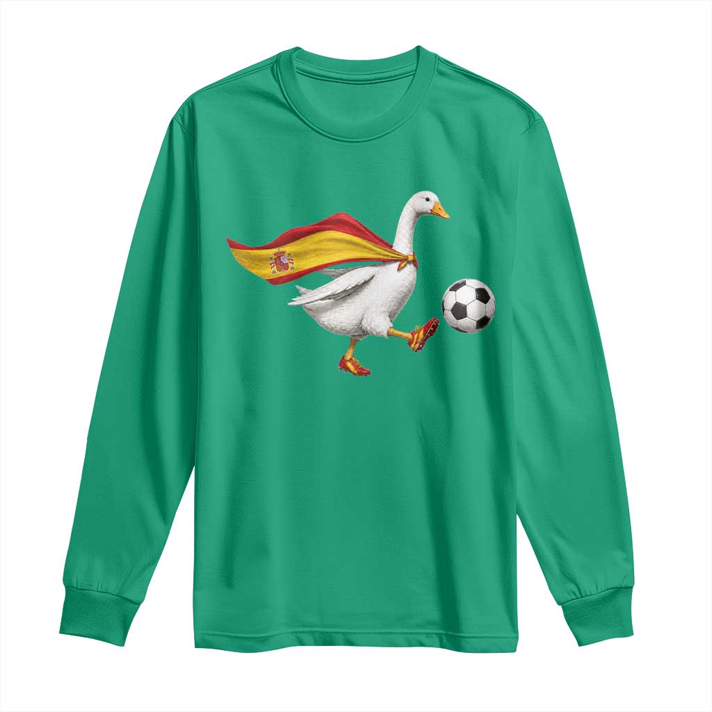 Spain Soccer Goose Long Sleeve Shirt Spanish Flag Patriotic Football Fan Graphic