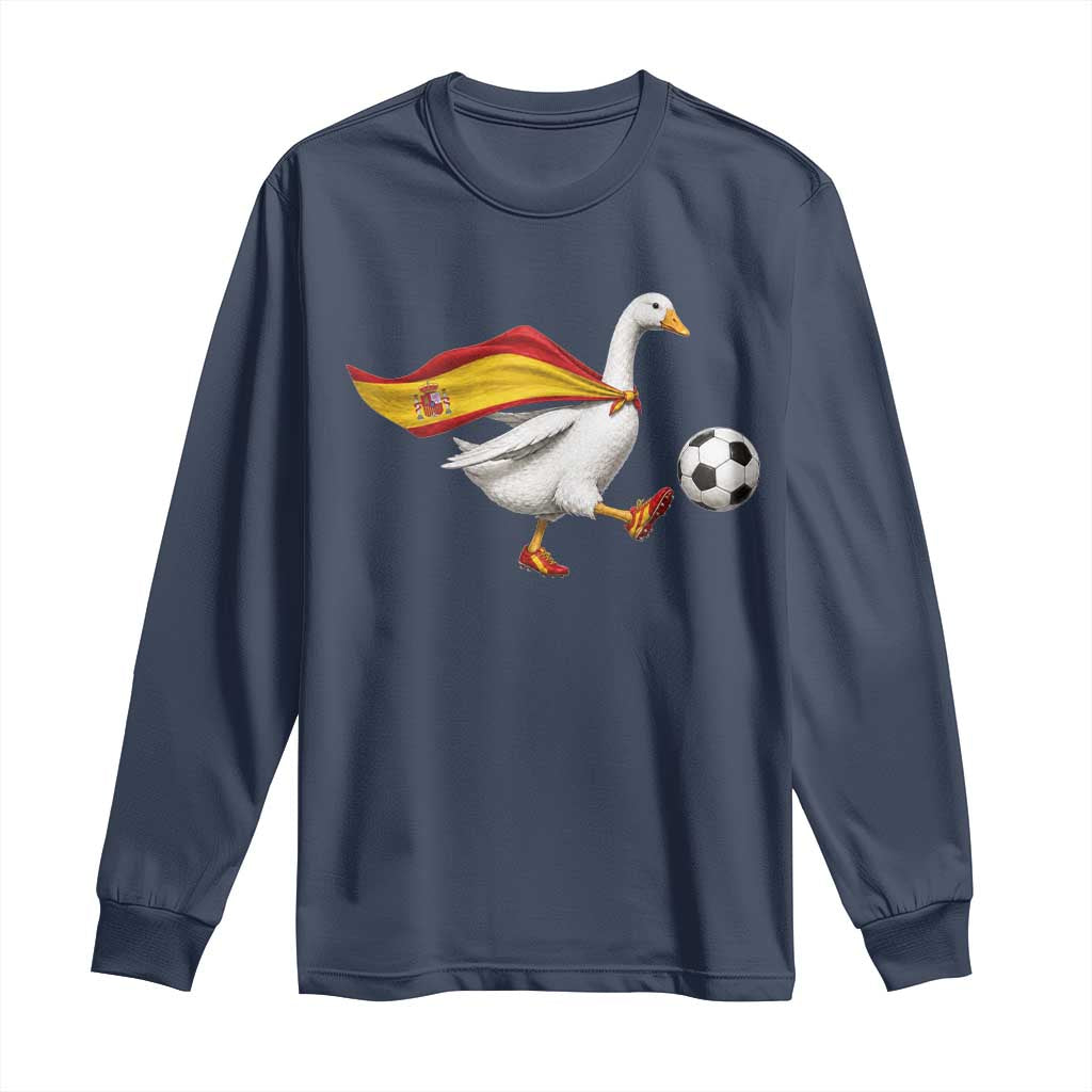Spain Soccer Goose Long Sleeve Shirt Spanish Flag Patriotic Football Fan Graphic