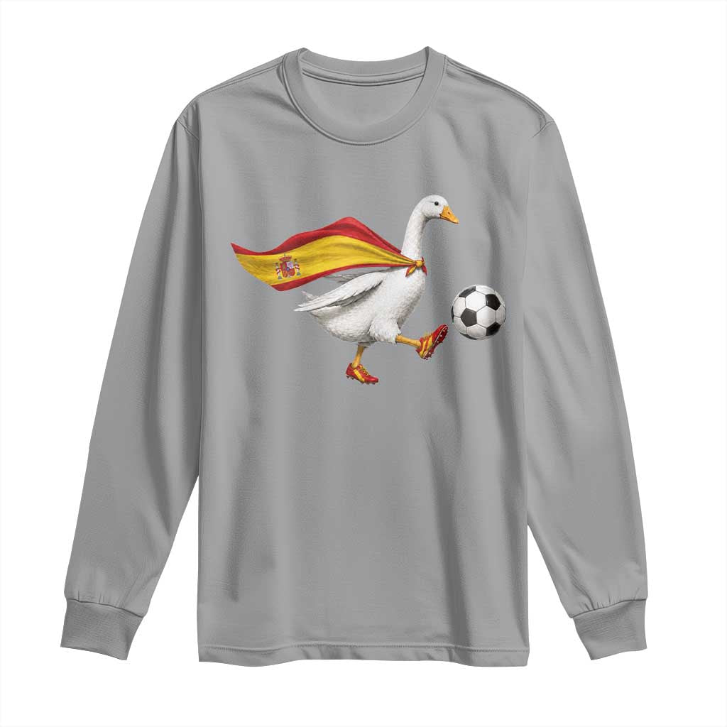 Spain Soccer Goose Long Sleeve Shirt Spanish Flag Patriotic Football Fan Graphic