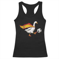 Spain Soccer Goose Racerback Tank Top Spanish Flag Patriotic Football Fan Graphic