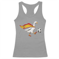 Spain Soccer Goose Racerback Tank Top Spanish Flag Patriotic Football Fan Graphic