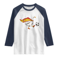 Spain Soccer Goose Raglan Shirt Spanish Flag Patriotic Football Fan Graphic