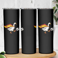 Spain Soccer Goose Skinny Tumbler Spanish Flag Patriotic Football Fan Graphic