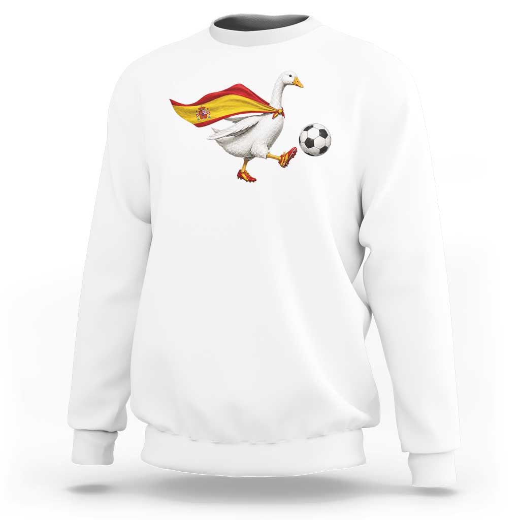 Spain Soccer Goose Sweatshirt Spanish Flag Patriotic Football Fan Graphic