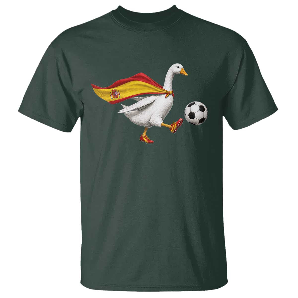 Spain Soccer Goose T Shirt Spanish Flag Patriotic Football Fan Graphic
