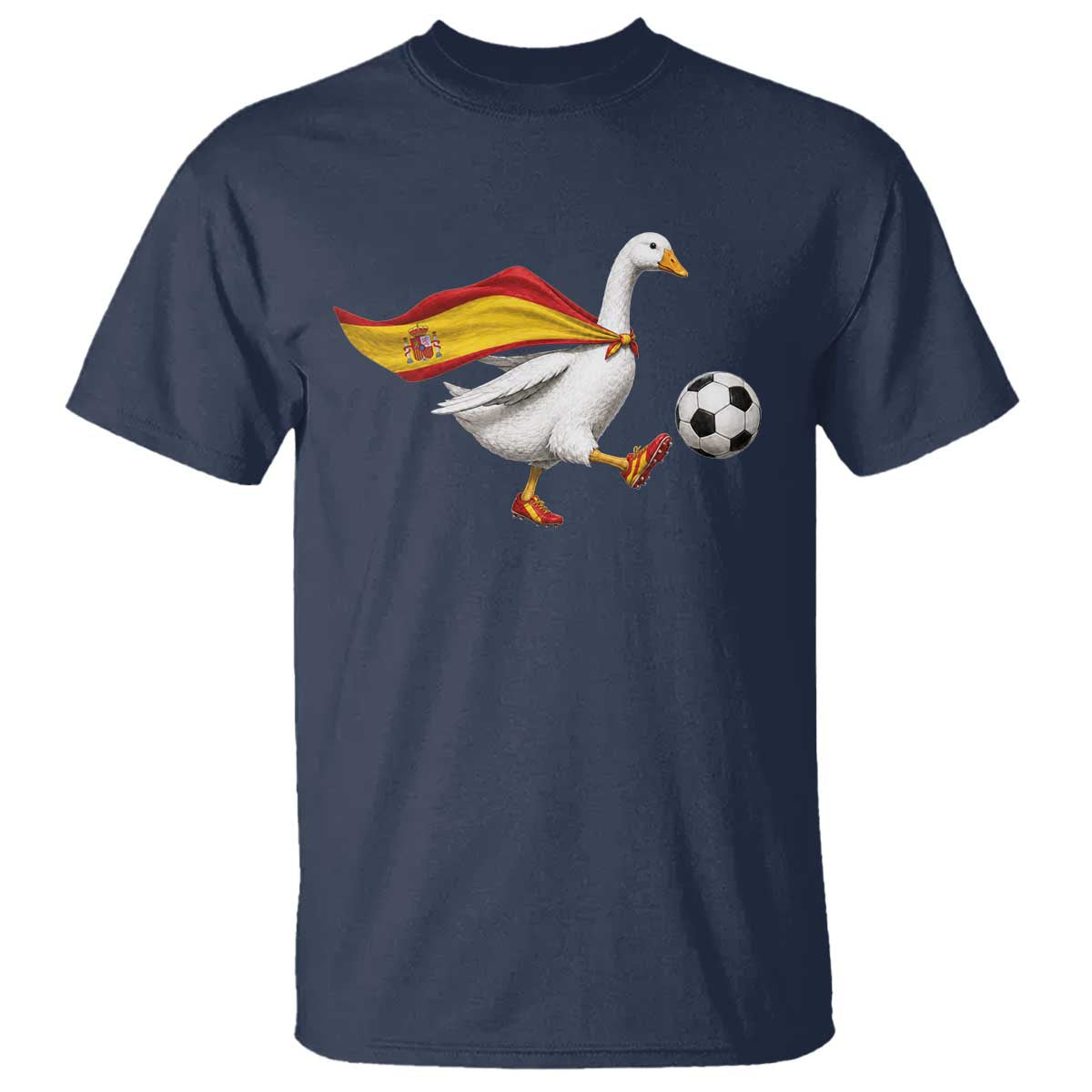 Spain Soccer Goose T Shirt Spanish Flag Patriotic Football Fan Graphic