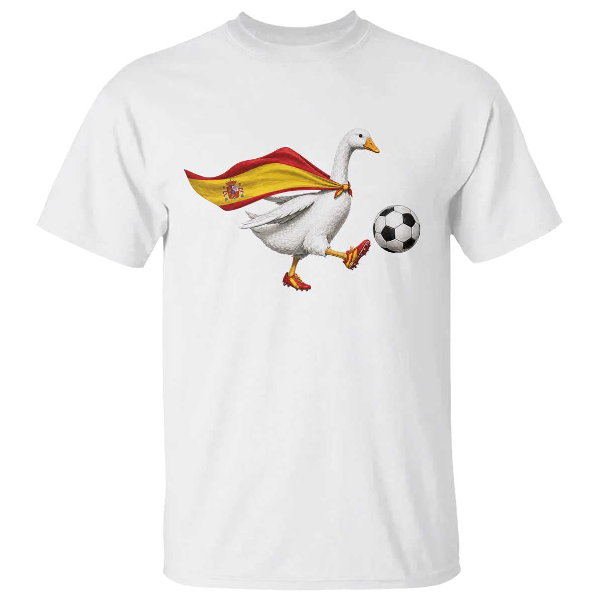 Spain Soccer Goose T Shirt Spanish Flag Patriotic Football Fan Graphic