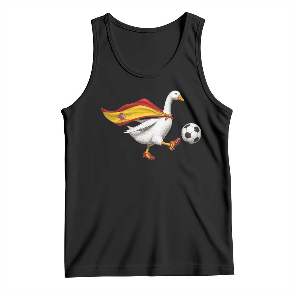 Spain Soccer Goose Tank Top Spanish Flag Patriotic Football Fan Graphic