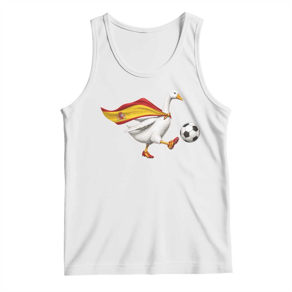 Spain Soccer Goose Tank Top Spanish Flag Patriotic Football Fan Graphic