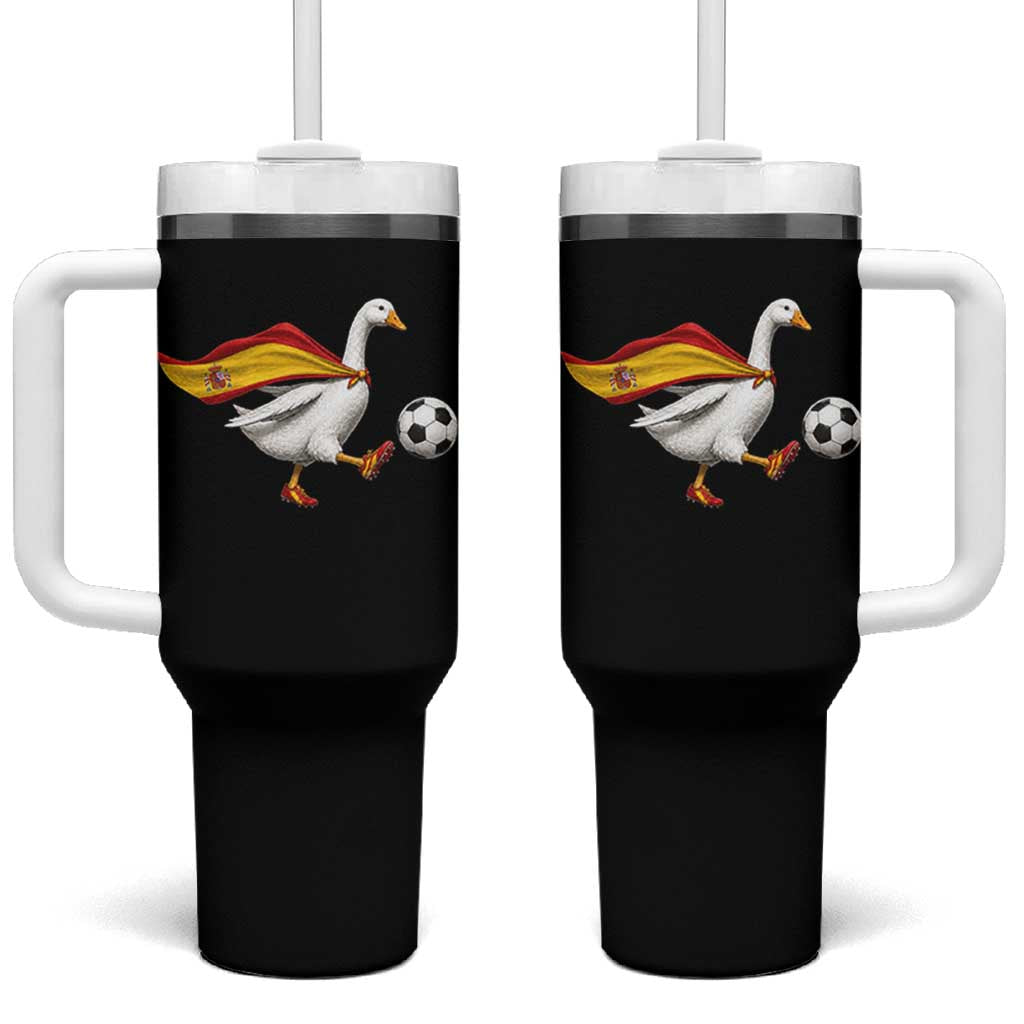 Spain Soccer Goose Tumbler With Handle Spanish Flag Patriotic Football Fan Graphic