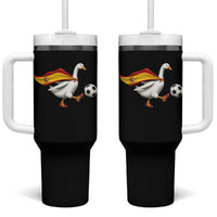 Spain Soccer Goose Tumbler With Handle Spanish Flag Patriotic Football Fan Graphic