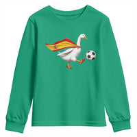 Spain Soccer Goose Youth Sweatshirt Spanish Flag Patriotic Football Fan Graphic