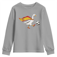 Spain Soccer Goose Youth Sweatshirt Spanish Flag Patriotic Football Fan Graphic