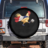 Funny France Soccer Spare Tire Cover Rooster Wearing French Flag Patriotic Football Fan Graphic
