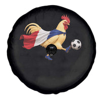 Funny France Soccer Spare Tire Cover Rooster Wearing French Flag Patriotic Football Fan Graphic