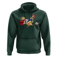 Funny France Soccer Hoodie Rooster Wearing French Flag Patriotic Football Fan Graphic