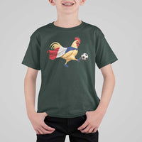 Funny France Soccer T Shirt For Kid Rooster Wearing French Flag Patriotic Football Fan Graphic