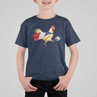 Funny France Soccer T Shirt For Kid Rooster Wearing French Flag Patriotic Football Fan Graphic