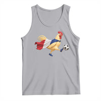 Funny France Soccer Tank Top Rooster Wearing French Flag Patriotic Football Fan Graphic