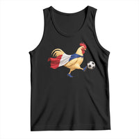 Funny France Soccer Tank Top Rooster Wearing French Flag Patriotic Football Fan Graphic