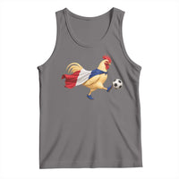 Funny France Soccer Tank Top Rooster Wearing French Flag Patriotic Football Fan Graphic